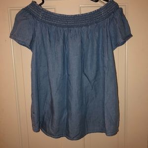 Denim Off the Shoulder Top